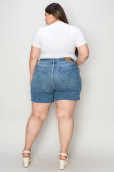 Judy Blue Full Size High Waist Slim Denim Shorts OutfitFlow